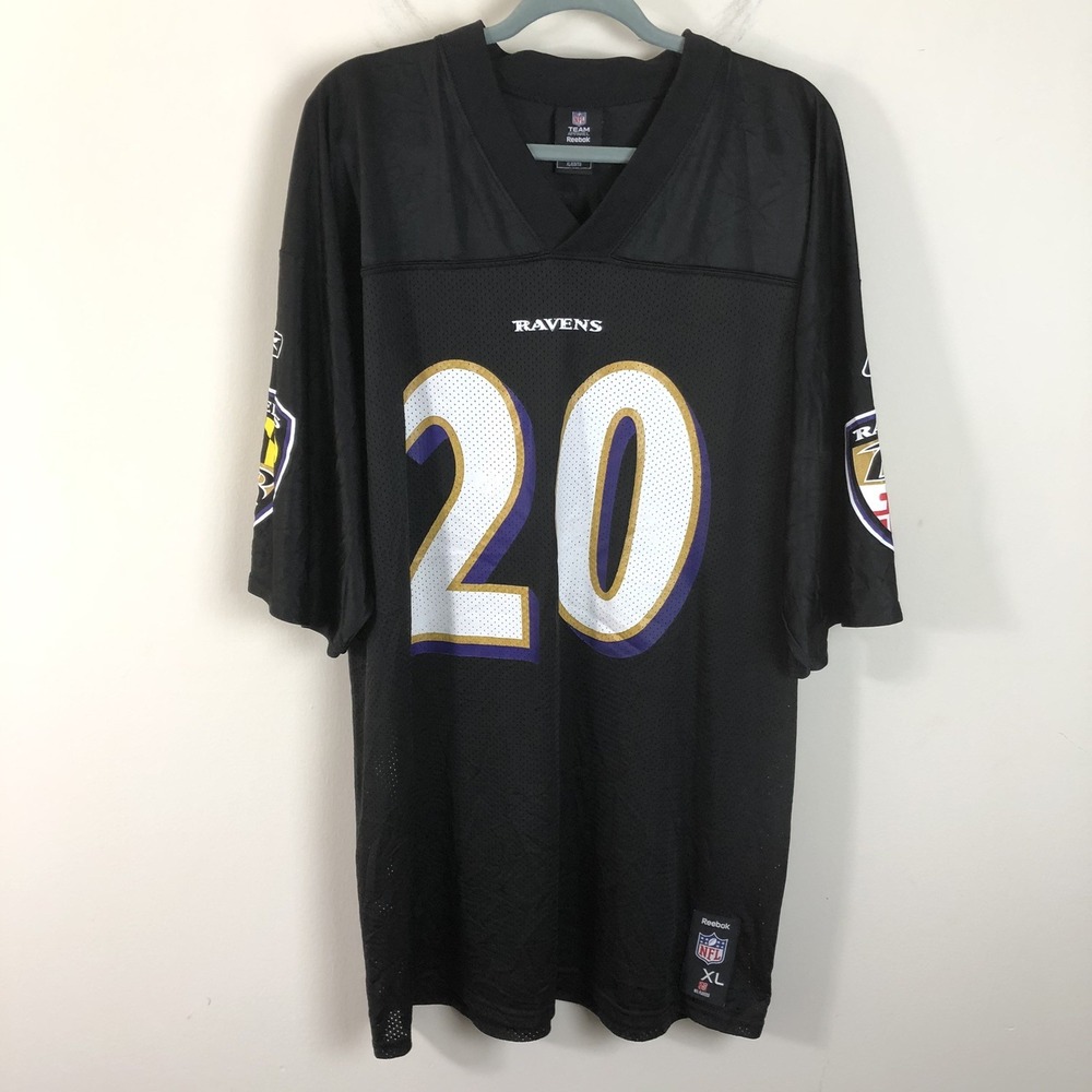 Vintage NFL Reebok Baltimore Ravens Ed Reed #20 Football Jersey Men's XL Black